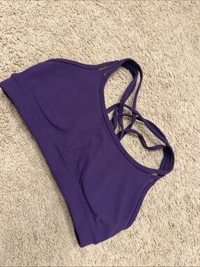 Athleta Deep Purple Strappy Sports Bra - Size Small